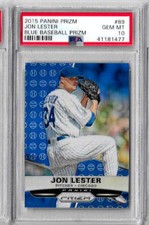 2015 Panini Prizm Jon Lester Blue Baseball Prizm PSA 10