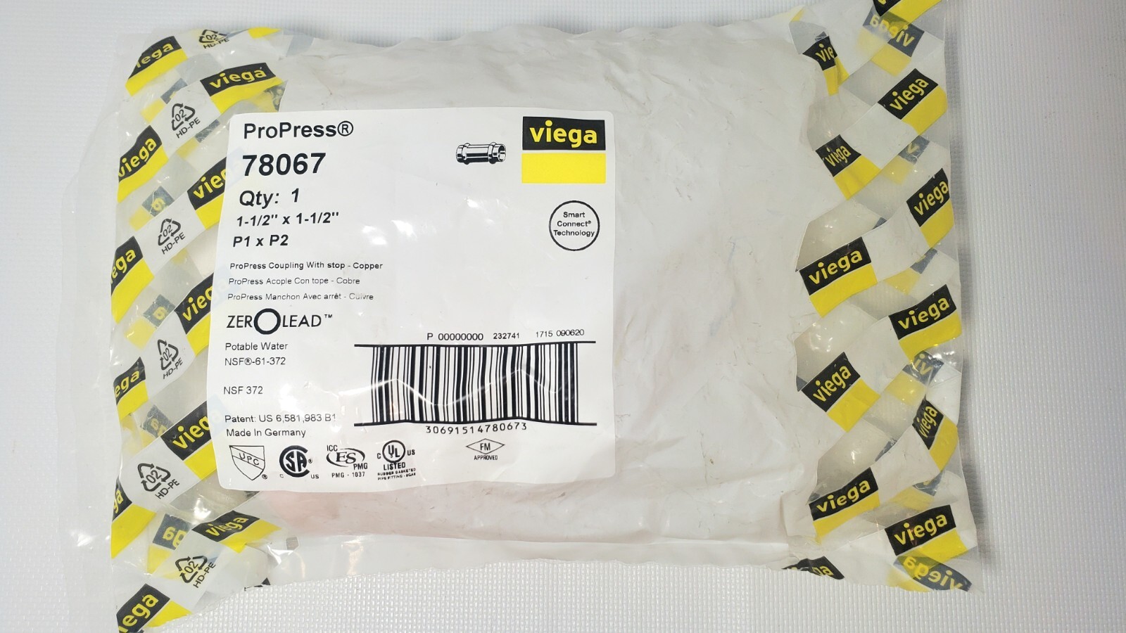 Propress Style Coupling , 1-1/2  X  1-1/2