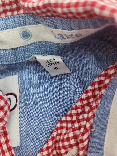 Camicia uomo Larro manica corta bottoni davanti rosso/bianco a quadri - Taglia XL - Foto 3 di 4