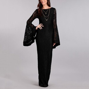 black lace boho maxi dress