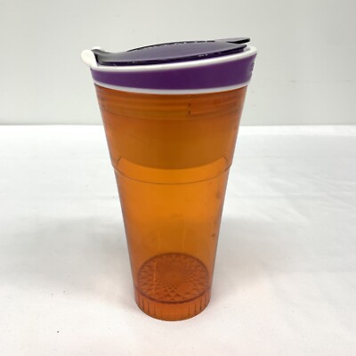 Snackeez - 2 In 1 - Drink And Snack Cup  Orange/Purple - No Straw