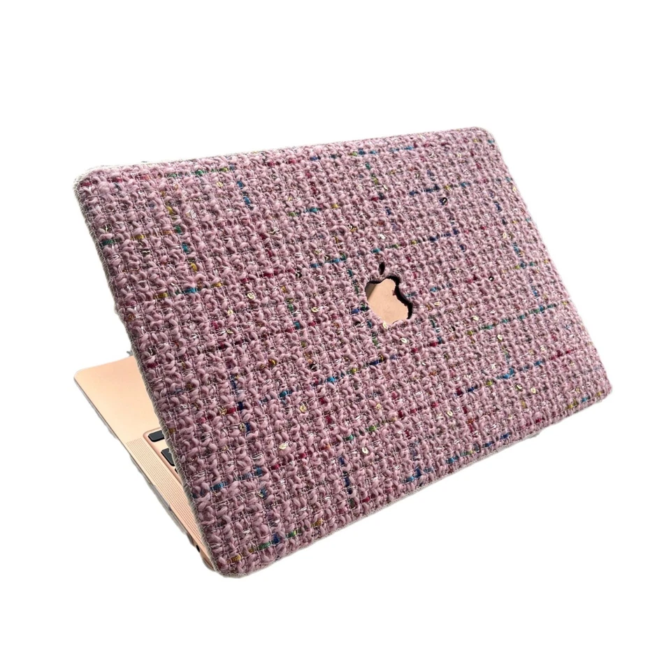 Funda clásica de tweed para MacBook cubierta rosa suave Mac Air 13 Pro 14 15 16 2024 M4 Foto 2 de 4