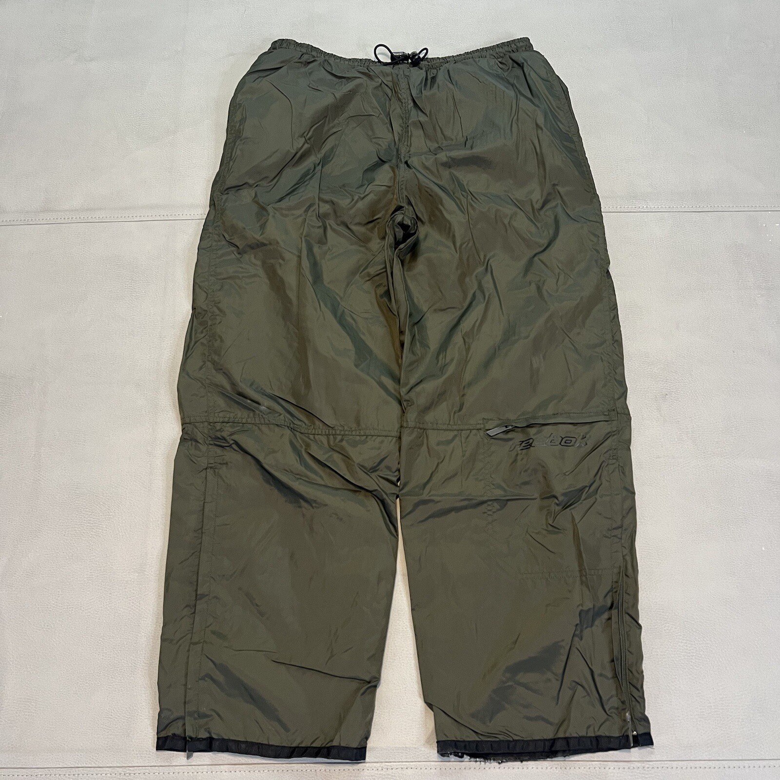 VTG Y2K Reebok Men Spell Out Track Baggy Parachute Rave Skater Pant-L/32-7776 thumbnail 6