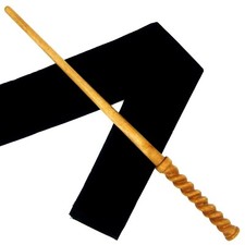 14" Hand Carved Mahogany Wood Arthur Wizards Magic Wand Wicca Pagan w /Free Bag