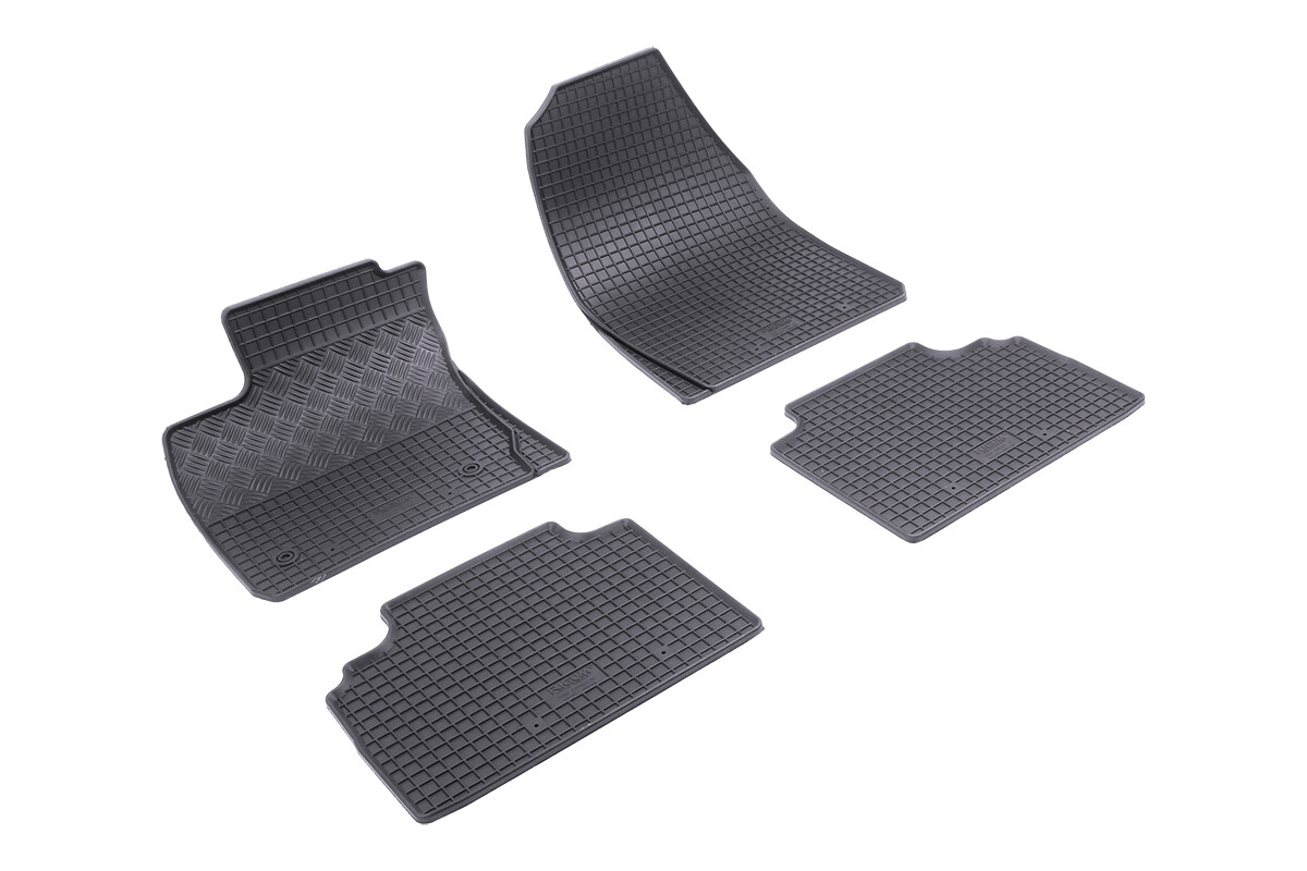 Kit Tappetini Su Misura Per Ford Courier Transit 2024-2026 | Moquette Nera Con Battitacco, Made In Italy, Antiscivolo