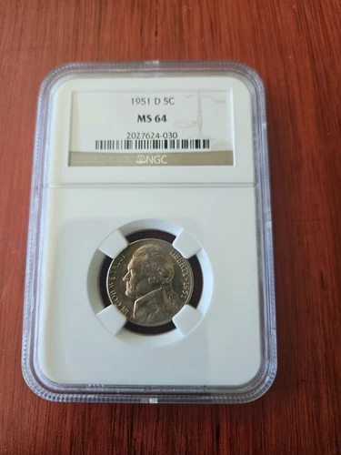 1951 D NGC MS 64  Jefferson Nickel Coin Very Nice Coin
