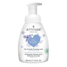 ATTITUDE 2-in-1 Hair and Body Foaming Wash for Kids, Almond Milk, 10 Fl. Oz.