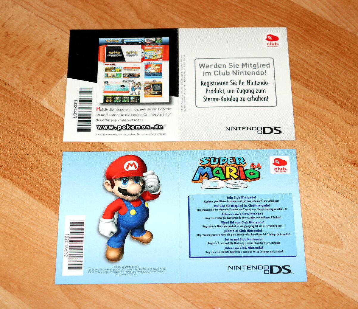 Pokémon Black and White Super Mario 64 DS Club Nintendo Flyer AD Point Card