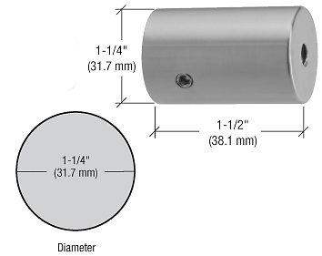 Base separadora montada en perno 316 de acero inoxidable cepillado de 1-1/4" de diámetro de 1-1/2" - Imagen 4 de 5