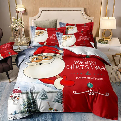 Christmas Doona/Quilt/Duvet Cover Set Single/Double/Queen/King Size Bedding Set - image 1 of 4