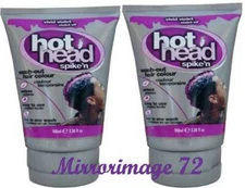 (LOT OF 2) Hot Head Spike's Wash Out Hair Colour VIVID VIOLET, Discontinued