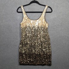 Express Sequin Mini Dress Tunic Top Womens XS Cocktail Party Glam Rock Event