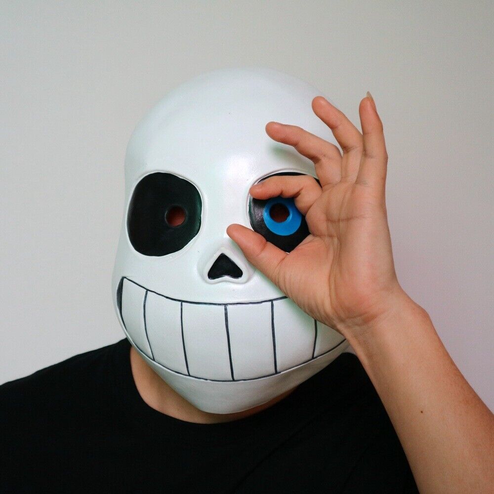 Chomel Undertale Sans Cosplay Hoodies Latex Mask Cool Skeleton Cos Blue  Coat Halloween Cosplay Costume Unisex Jacket Headgear