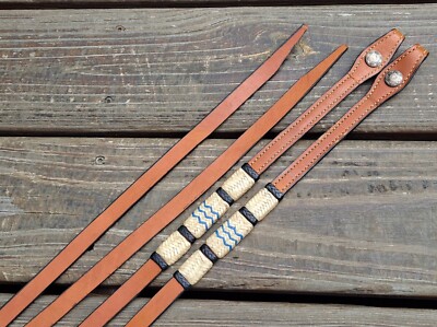 Rênes Western Split End 3/4 Avec Conchos Sterling - 7' L - Cuir Marron - Très Bon état