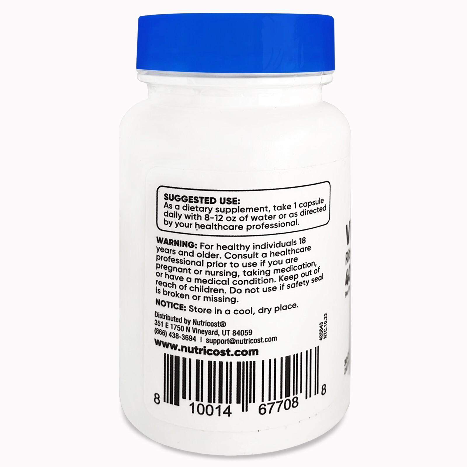 Nutricost Vitamin B2 Riboflavin 400mg 30 Caps Gluten Free & NonGMO