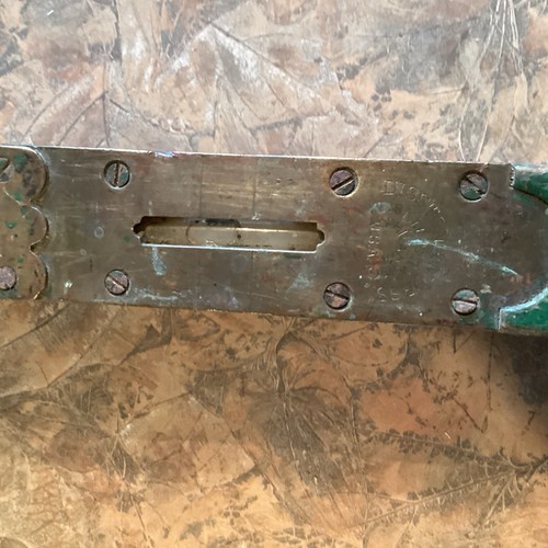 Antique Disston & Morss 30" Brass And Wood Level Green Color Made In USA. - Picture 6 of 12