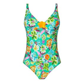 NWT Lise Charmel Antigel Swimsuit M Green Floral One Piece Tropical Luxe