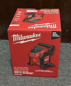 Milwaukee M12 Compact Tire Inflator 12V Battery Tool Only 2475-20 w/ 4 Chucks