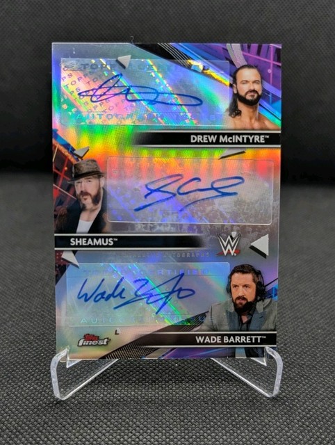 Drew McIntyre Sheamus Wade Barrett Triple Auto 2021 Topps Finest WWE TA-LA