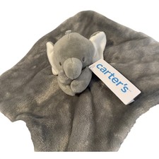 Carters Gray Elephant Baby Lovey Plush Silk Border Polka Dot Lining 01/2026 NWT