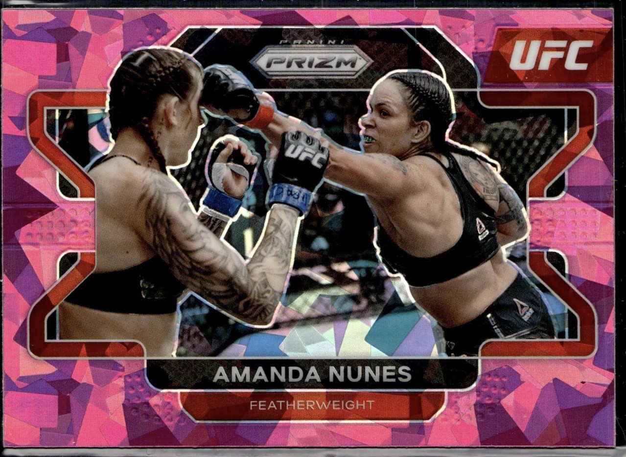 Amanda Nunes 2022 Panini Prizm UFC Pink Ice Prizm A Card #65