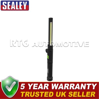 Sealey wiederaufladbare Aluminium faltbare Taschenleuchte 2 COB & 1 SMD LED LED02G
