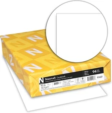 Neenah Index Cardstock, 8.5x11" 90 lb/163 gsm White Lightweight 94 Bright 300 Ct