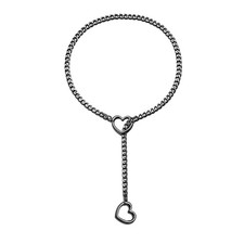 Heart Slip Chain Necklace Punk Cuban Long Necklace Jewelry for Women Stainles...