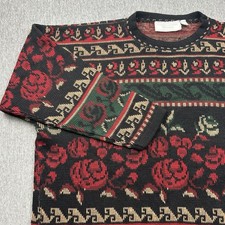 United States Sweaters Medium Knit Vintage Floral Rose Made in USA