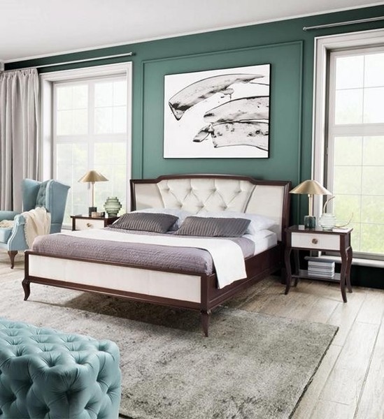 LuxuriöSes Schlafzimmer Set Bett Komplett 2х Nachttische Stilvoller HolzmöBel-image