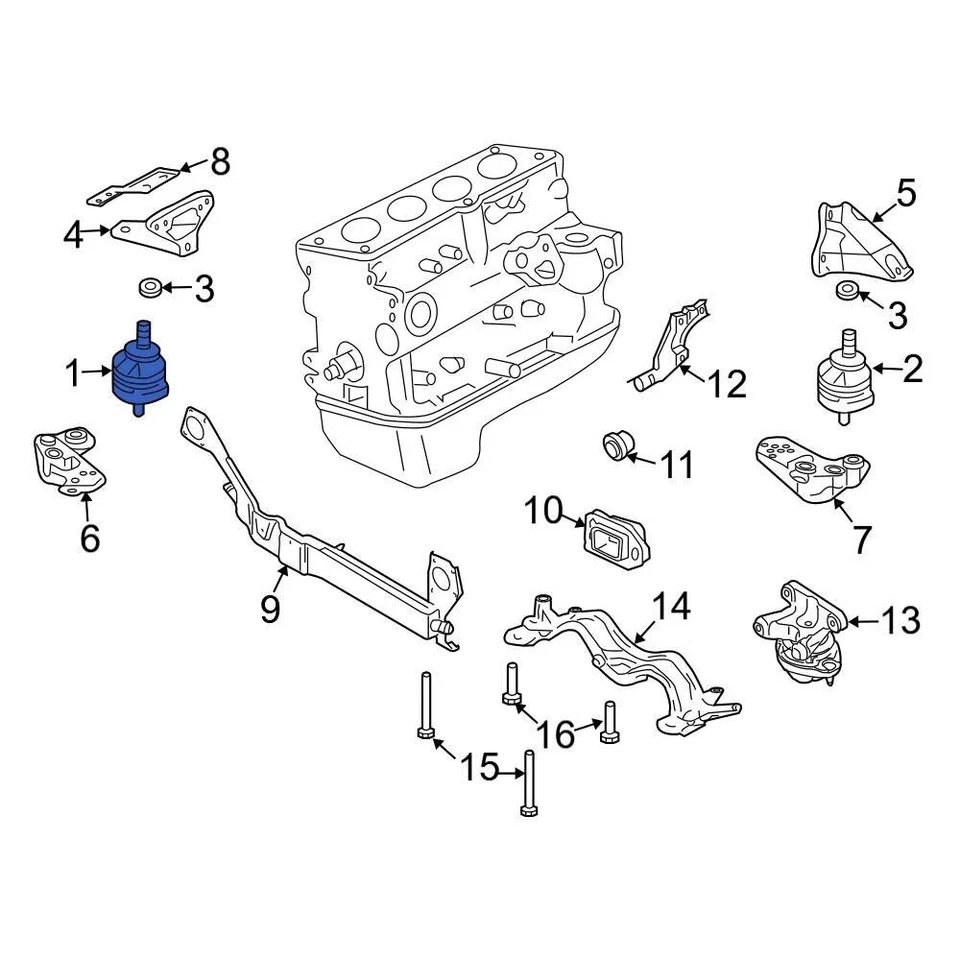 For Audi A4 2007-2008 Audi 8E0199379BJ Right Engine Mount - Imagem 2 de 3
