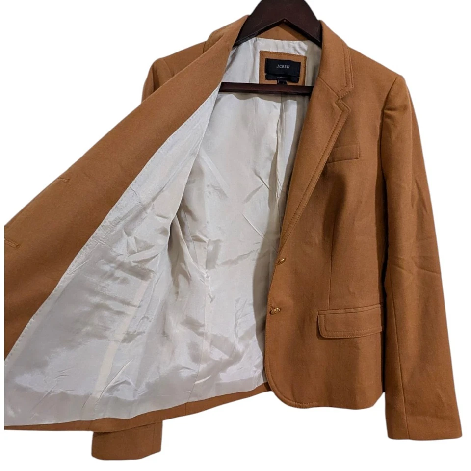J. Crew Schoolboy Blazer Women's 10 - Camel Tan 48682 FA12 Office Preppy Fall - Image 4 of 4