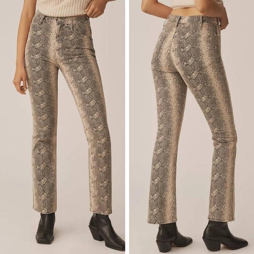 MOTHER The Hustler Flood High-Rise Jeans Boa Babe Python Snake Size 24 New NWT - Picture 8 of 8