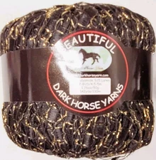 Lot of 2 Dark Horse Yarn BEAUTIFUL-S101 Metallic Ladder Ribbon Yarn GOLD Version
