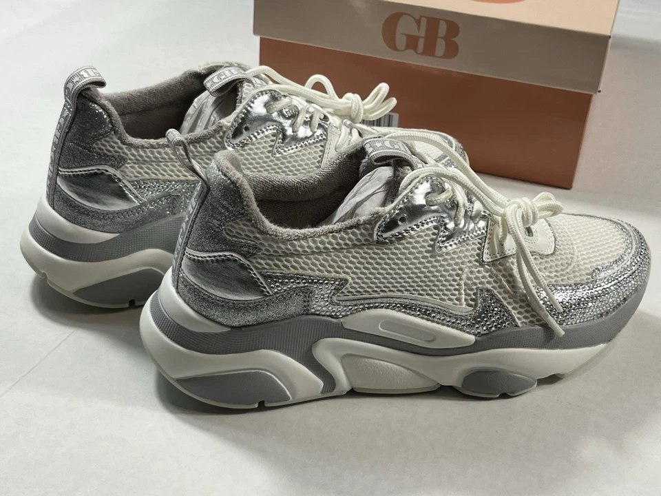 Zapatillas Gianni Bini StepUp Gruesas Patform Plateadas y Blancas EE. UU. Para Mujer Talla 8 Nuevas con Etiquetas Foto 2 de 4