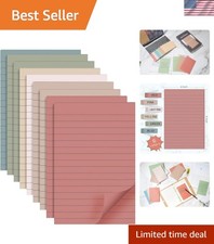 9 Pads Lined Sticky Notes 4x6 in Post, Vintage Colors Self Pad Its, Super Sti...