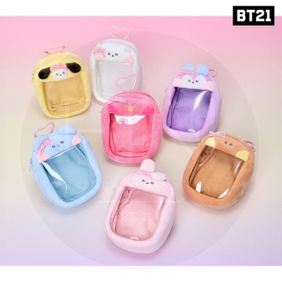 BTS BT21 Official Goods PVC CLEAR BAG-CHARM POUCH RIBBONED U + Tracking Number
