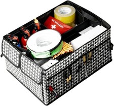 Car Trunk Organizer, Large Capacity Collapsible Multi-Compartment Vehicle Trunk