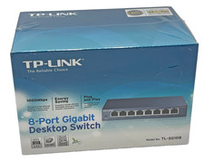 TP-Link TL-SG108 8-Port 10/100/1000 Mbps Gigabit Ethernet Desktop Switch New