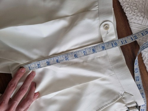 Cavour Mod 2 High Twist cream ecru off white wool trousers EU46 UK30 - Photo 4/7