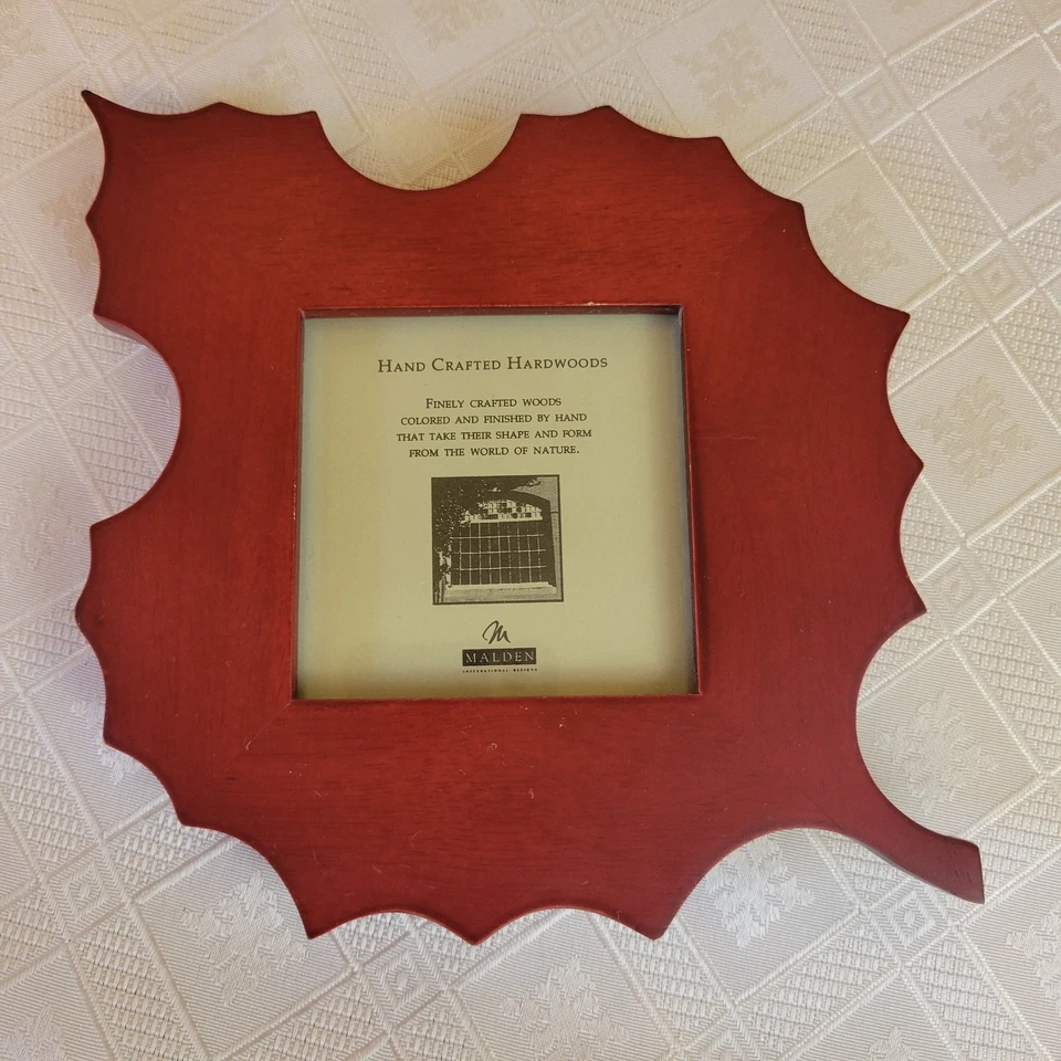 Wood Photo Frame Handmade Maple Leaf Fall Decor Picture Nature Cabin Cottage 3x3 - Image 4 of 4