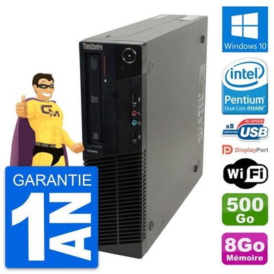PC Lenovo ThinkCentre M82 SFF Intel G630 RAM 8Go Scheibe 500Go Windows 10 Wifi