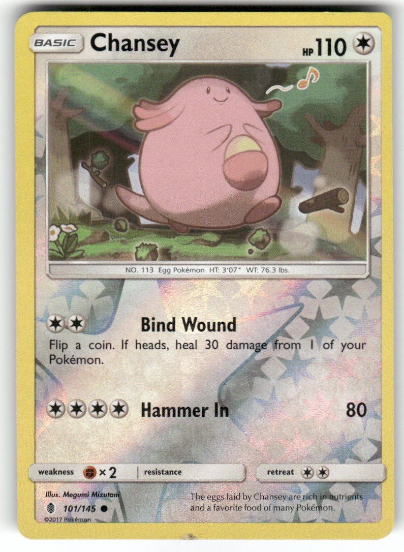CHANSEY - 101/145 - MP - Guardians Rising - REVERSE HOLO Common - Pokemon
