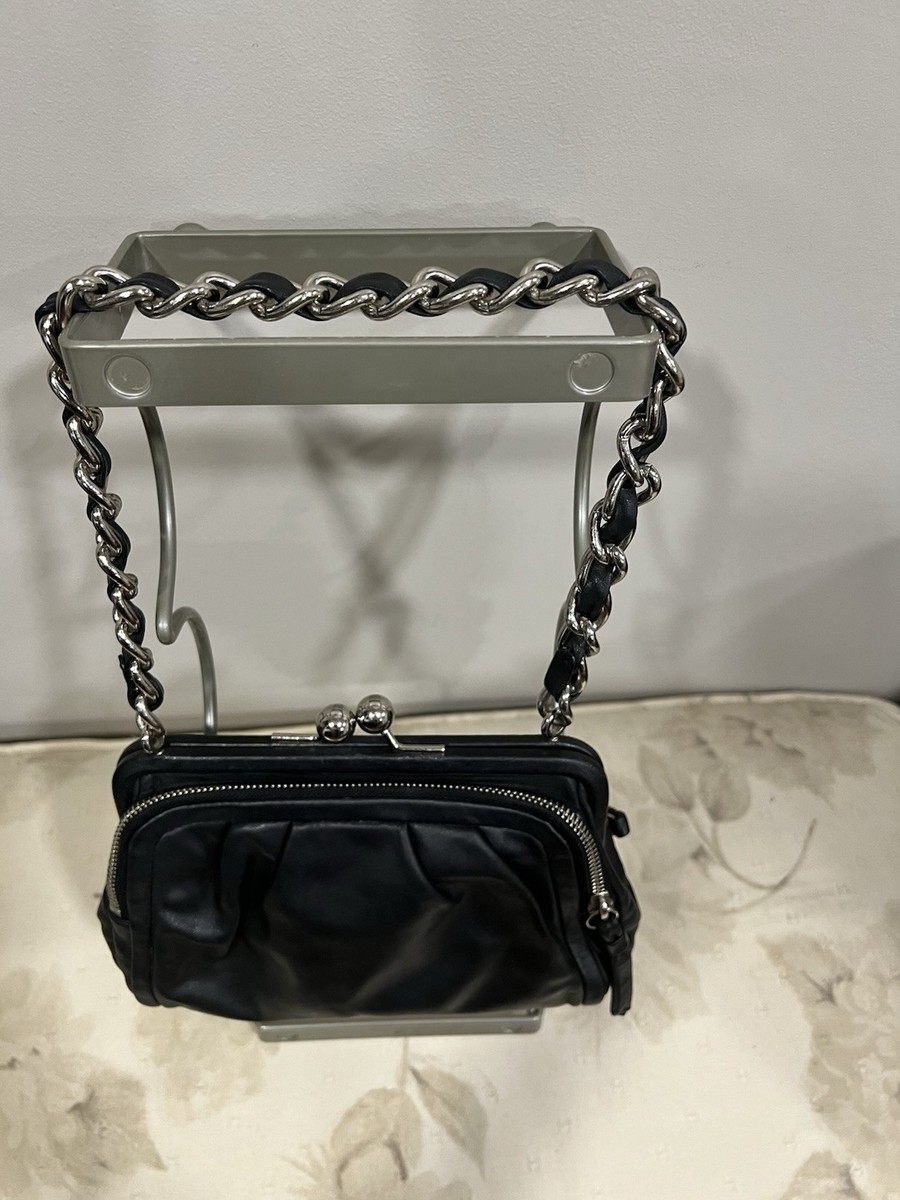 バッグ Coach leather kiss lock Hand bag Rare COACH Large Oversized Kisslock Frame Shoulder Clutch Bag