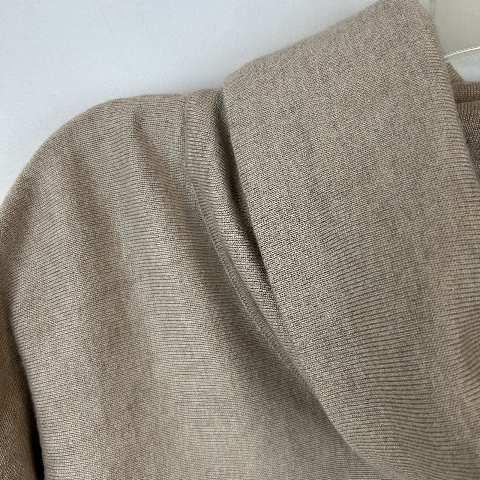 Joan Vass Womens Sweater S Beige Turtleneck Quiet Luxury Capsule Minimalist