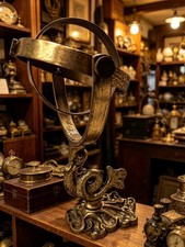Antique Brass Maritime Nautical Wall Mount Serpent Themed  Gimbal 8" X 5" 0.4kg 