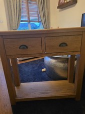 Solid Oak Console Table with Drawers Hall/Sideboard Design