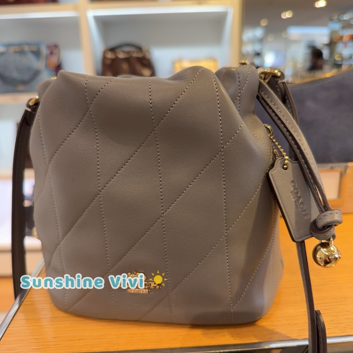 NWT Coach Faye Mini Drawstring Bag With Quilting CDB69 Nappa