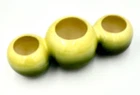 Vintage Hull Pottery 3 Lobe Orb Planter Vase Ombre Green 9'' Long Made USA 1950s