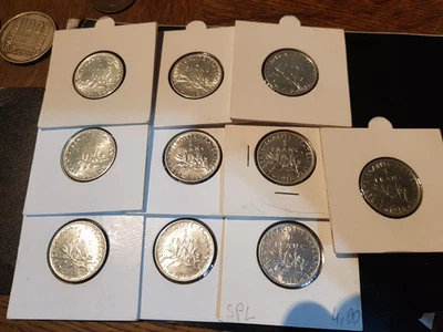 1X pièce de 1 franc argent - Semeuse de Roty - 1918 SUP au choix sur la photo - Photo 1/4